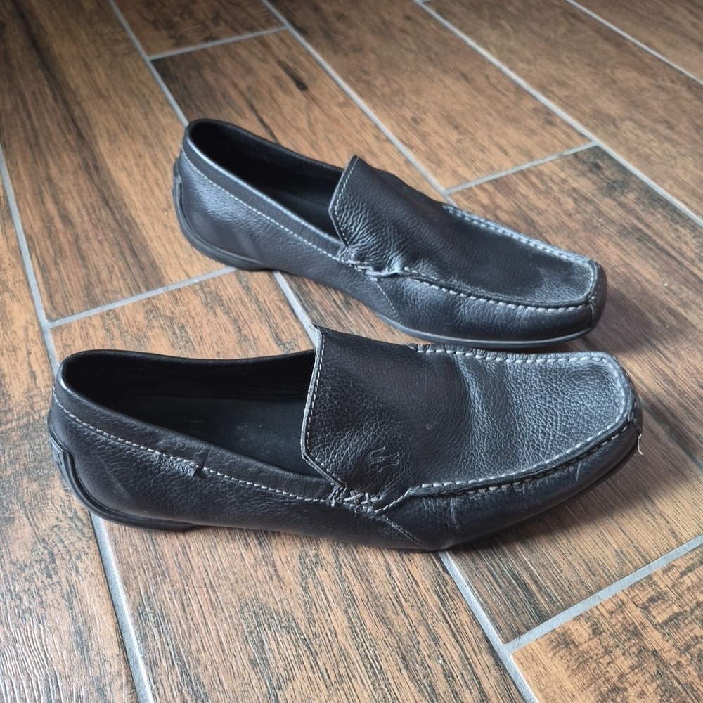 Lacoste Men's 10 Argon Lexi  Driving Slip Ons Moccasin Shoes Black - Picture 2 of 7